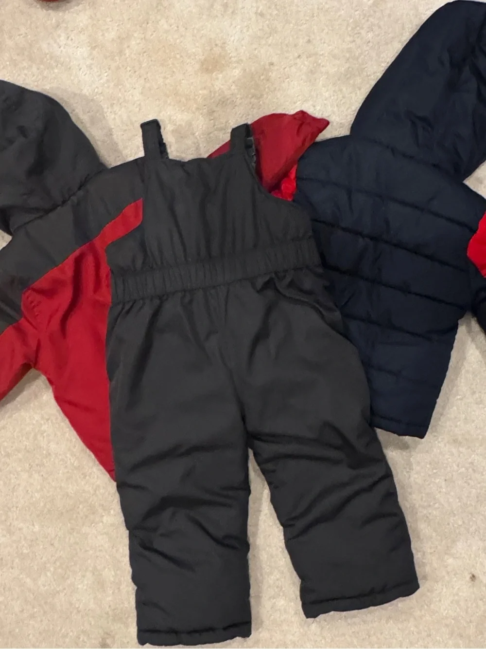 Kids 3-Piece Winter Snowsuit Set - Red, Navy & Black 4T